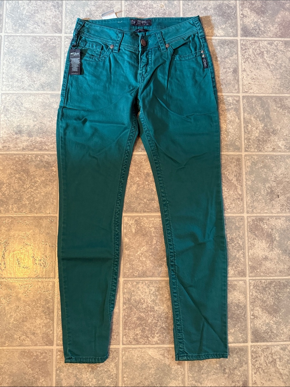 Silver Jeans Teal Skinny Suki Jeans